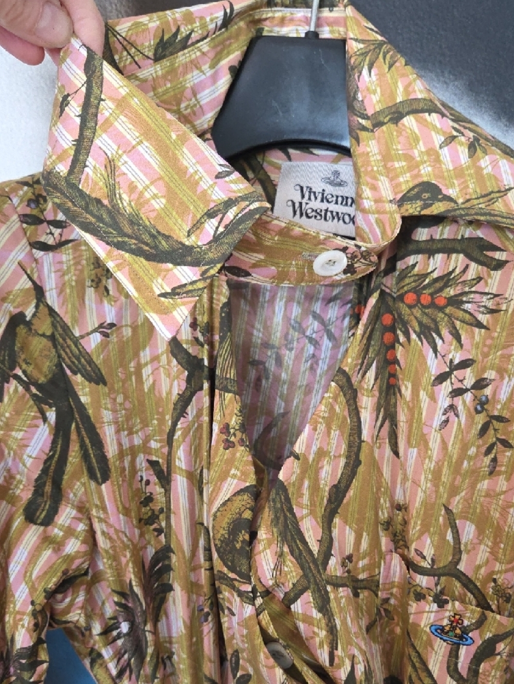 Vivienne Westwood Olive & Pink Tropical Shirt Dress - Picture 5 of 12